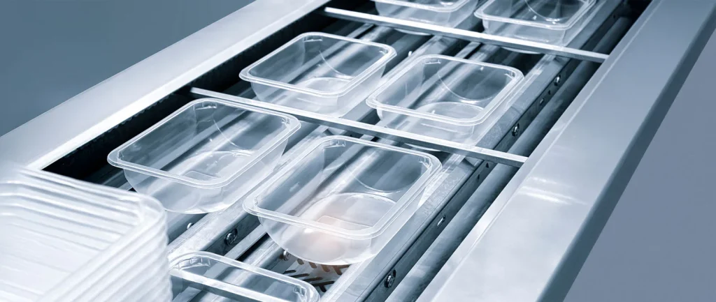 Food conveyor belt with Spectral Blue