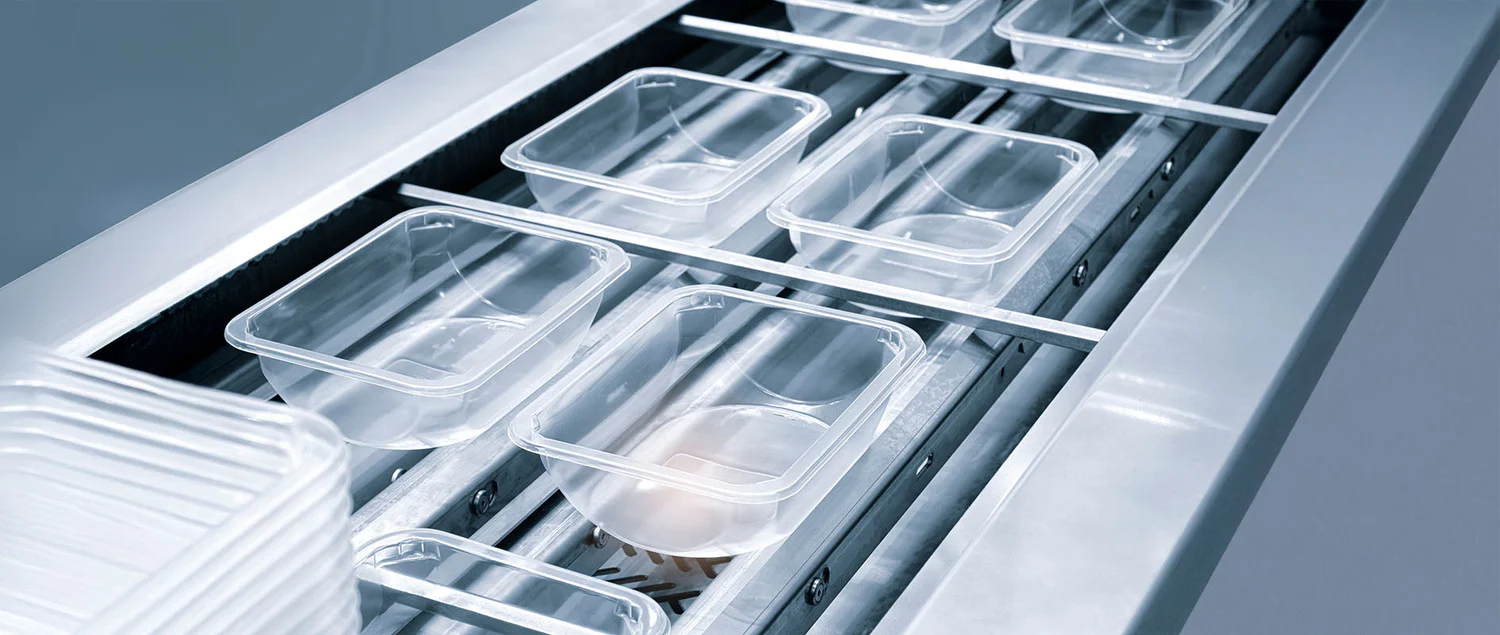 Food conveyor belt with Spectral Blue